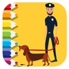 Police Patrol Coloring Page Game For Kids