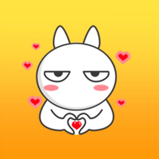 Romantic White Rabbit Stickers icon