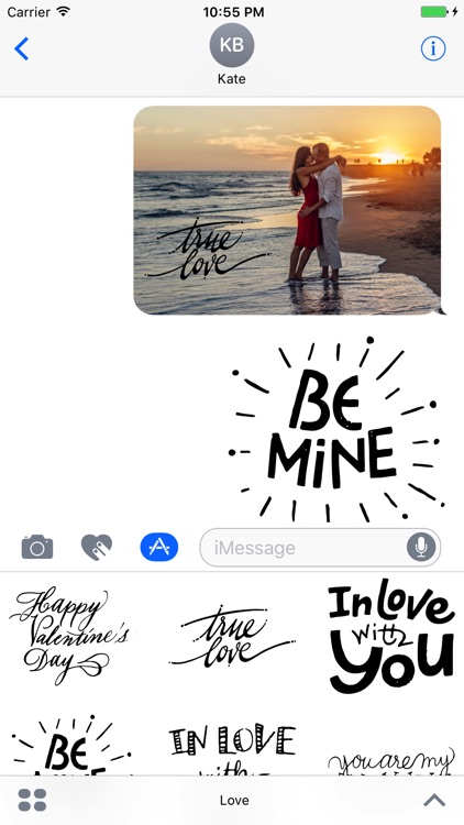 Love Typography Stickers for iMessage