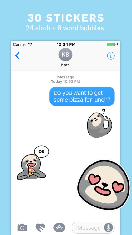 Sloth Sticker Pack for iMessage