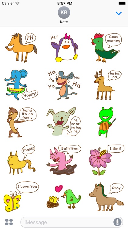 Animal Sticker.funny doodle stickers for iMessage