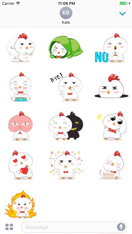 The Little White Cutie Chicken Stickers