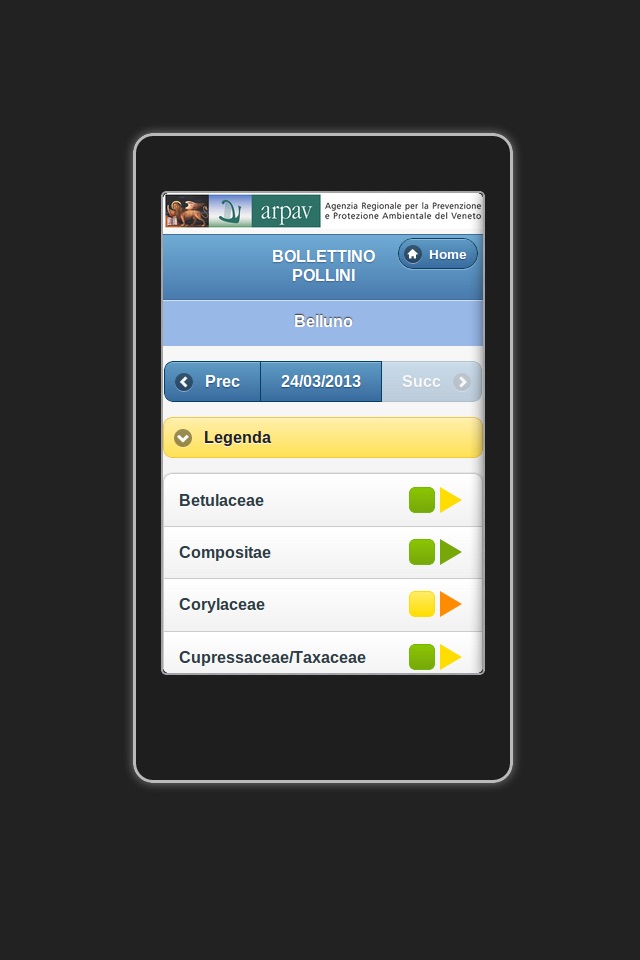 App ARPAV Pollini screenshot 3