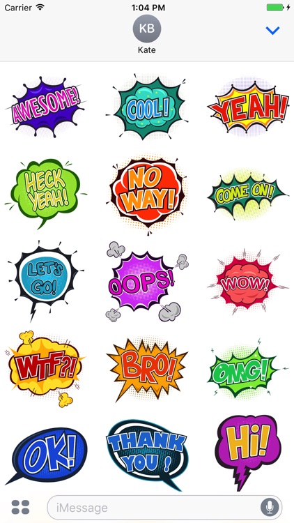 Comic Style Speech Bubbles Stickers for iMessage