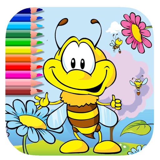 Coloring Book Games Bee And Flower Version iOS App