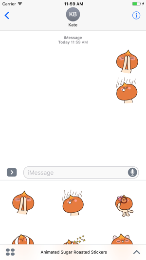 Animated Sugar Roasted Stickers For iMes