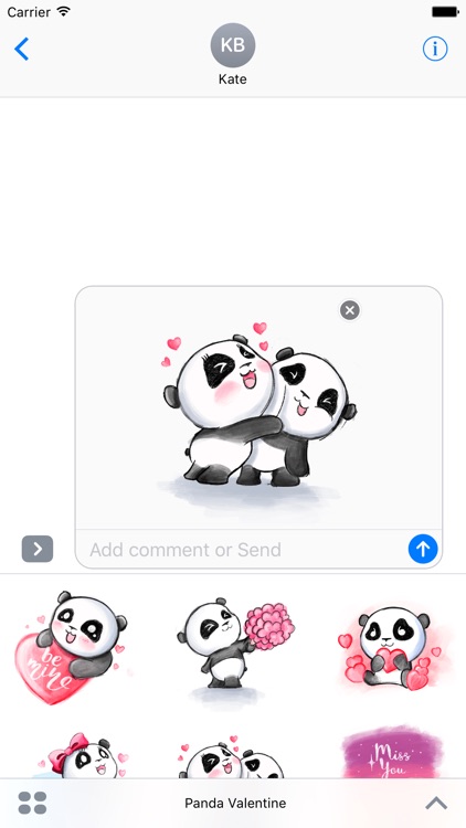 Be My Panda Valentine - Hand drawn love stickers