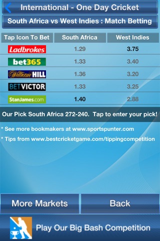 Cricket Odds And Picks screenshot 2