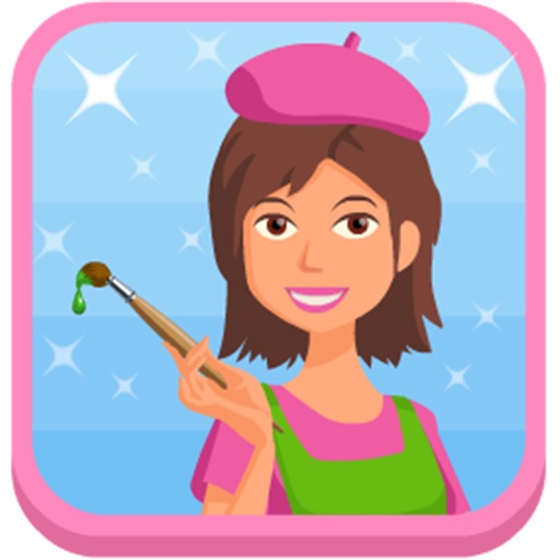 Painting girl-drawings paintings and drawings icon