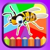 Insects &amp; Bugs Coloring Book Painting Pages Games