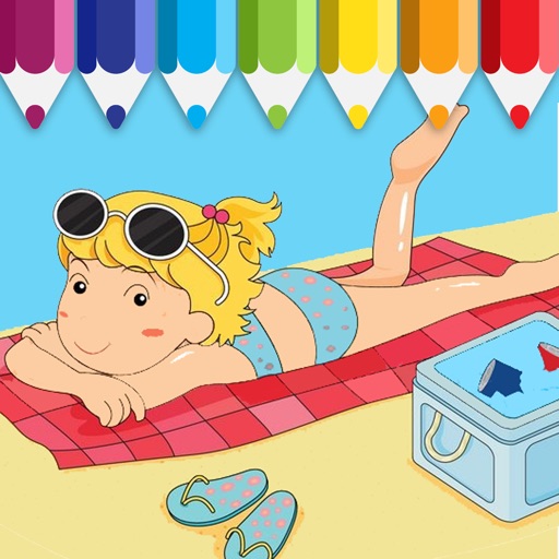 Free Coloring Drawing Page Game Girls Summer iOS App