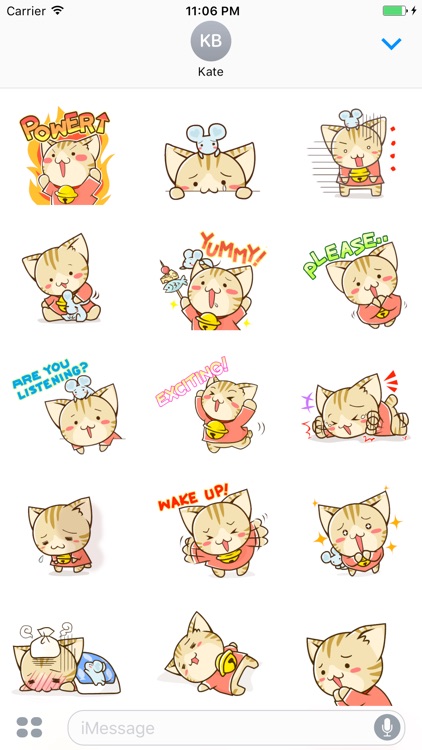 Sun The Lovely Kitten English Sticker