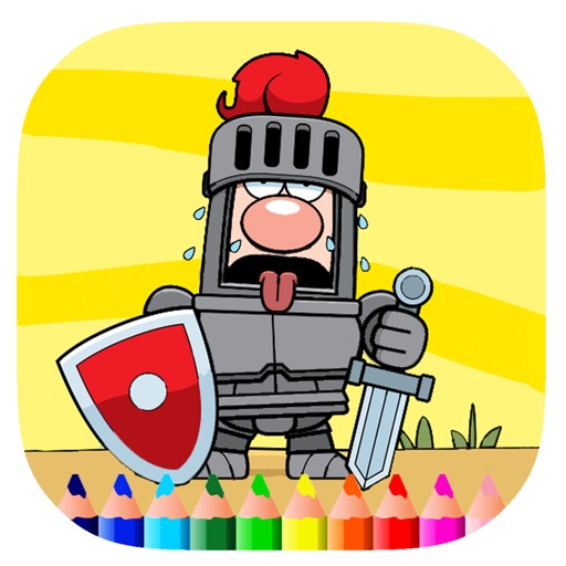 Free Hero Knight Coloring Page Game Edition Icon