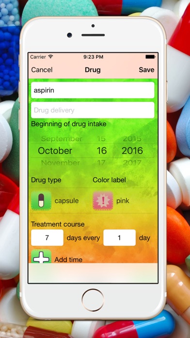 Pill in Time - reminder & drug taken schedule screenshot 2