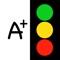 A whiteboard and feedback app for use by teachers and students that employs the traffic light system for displaying level of understanding