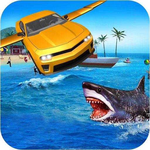 Monster Shark Attach: Flying Car Survival icon