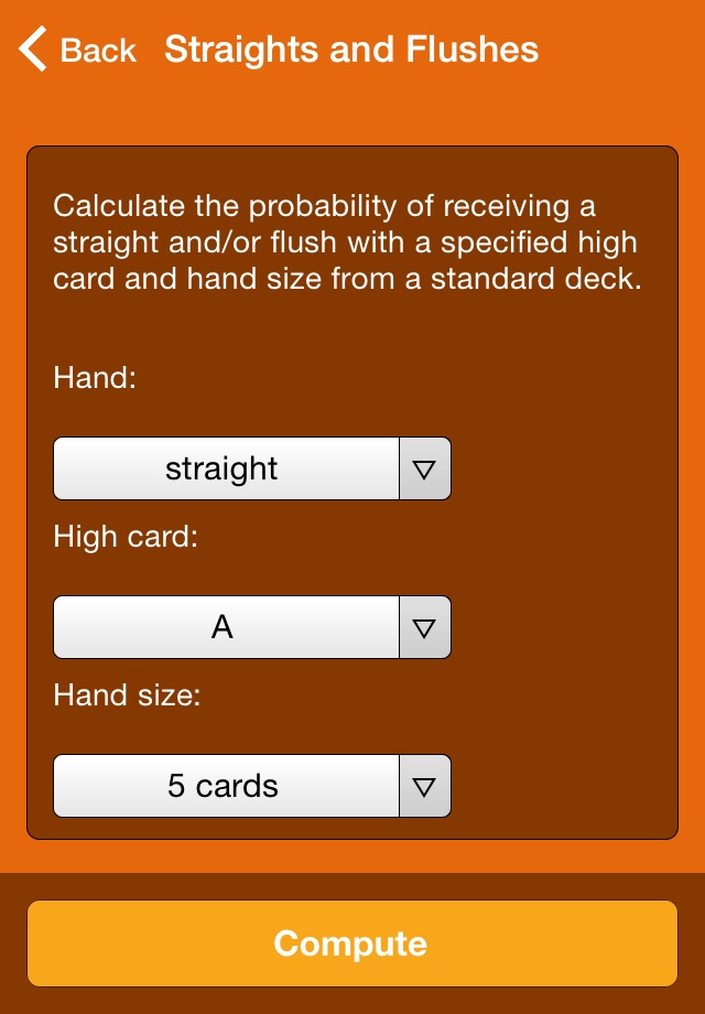 Wolfram Gaming Odds Reference App screenshot 2