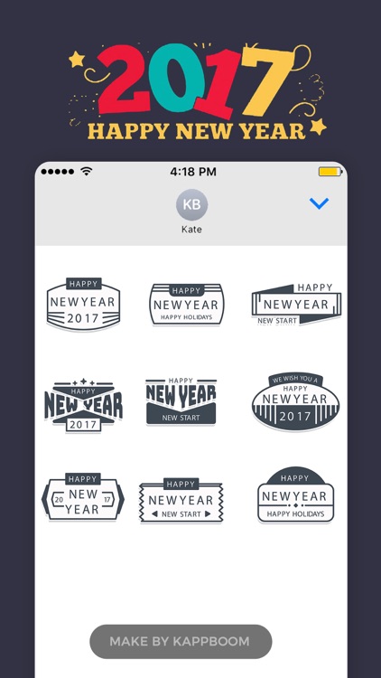 New Year 2017 Stamps by Kappboom screenshot-4