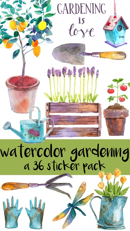 Springtime Gardening Watercolor Sticker Pack
