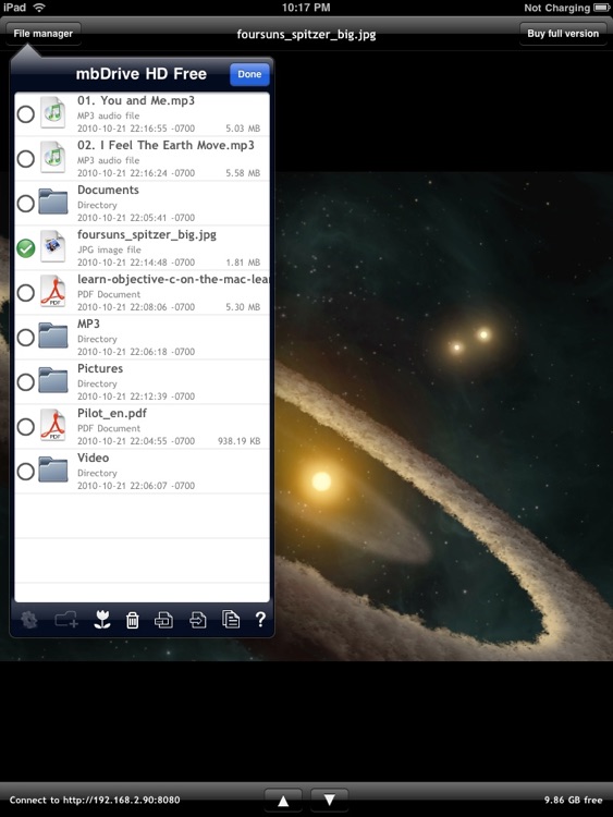 mbDriveHD Free - WiFi flash disk for iPad