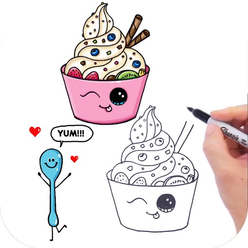 Transparent Macaroon Clipart - Kawaii Cute Food Drawing, HD Png Download -  kindpng