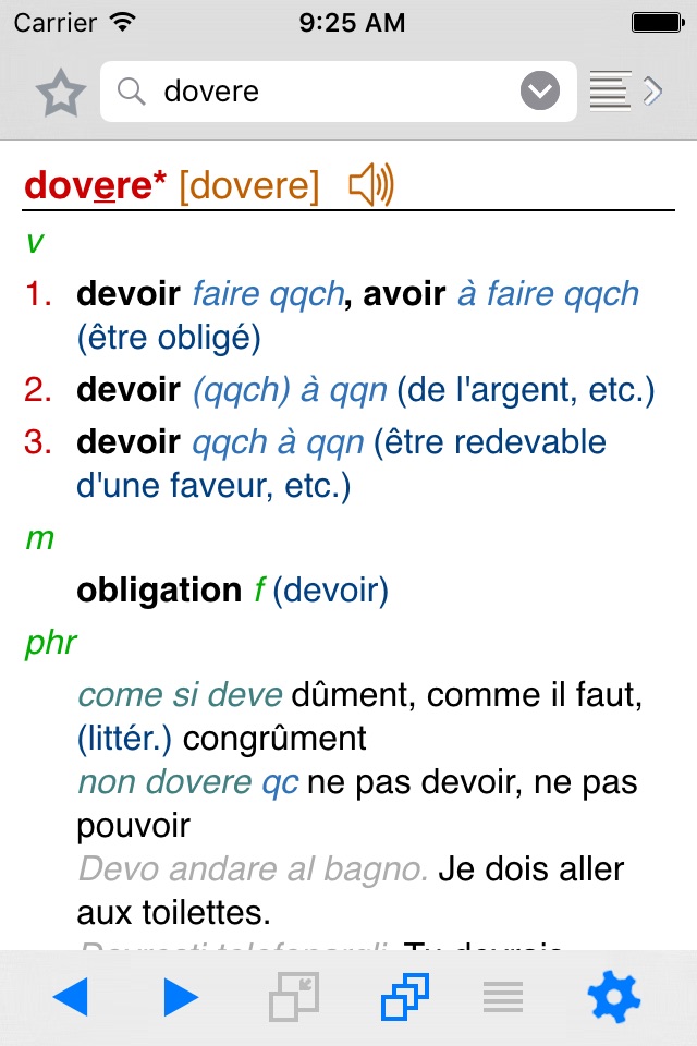 Lingea Italian-French Advanced Dictionary screenshot 2