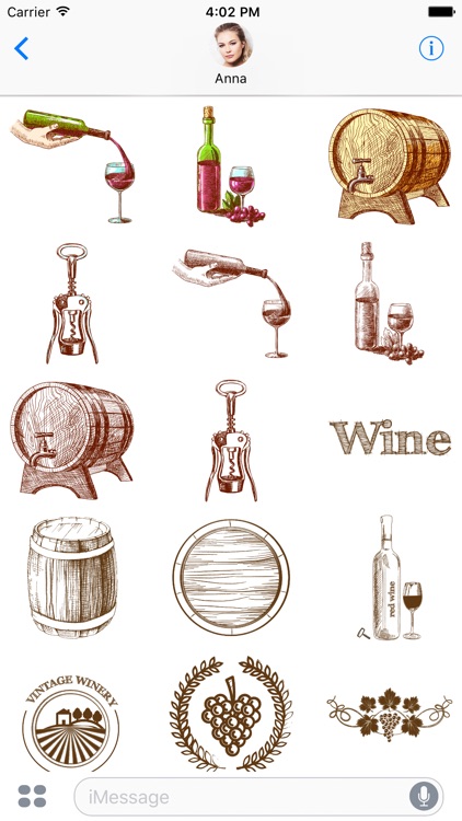 Hand Drawn Wine Stickers