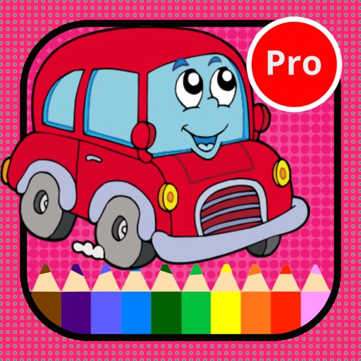 Vehicles coloring pages for kindergarten activitie Icon