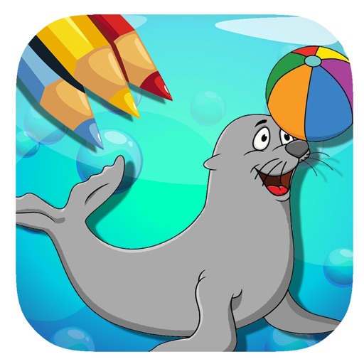 Draw Coloring Book Games Sea Lions Edition Icon