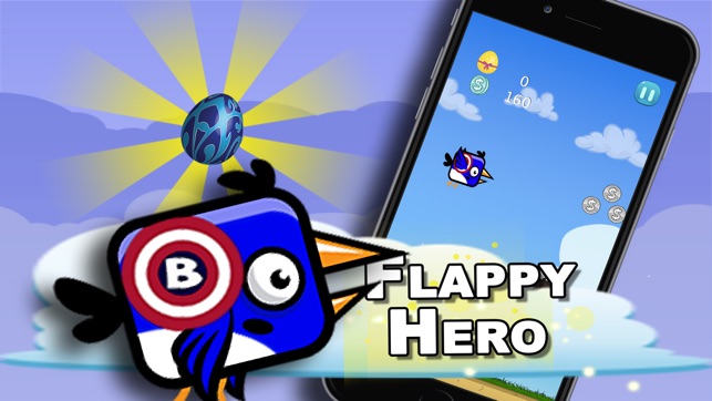 Flappy Blue hero : fly bird classic(圖2)-速報App