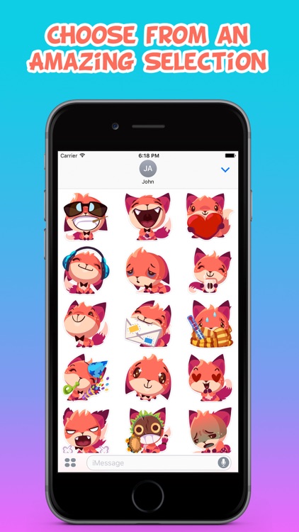 Little Cute Fox Stickers Pack for iMessage