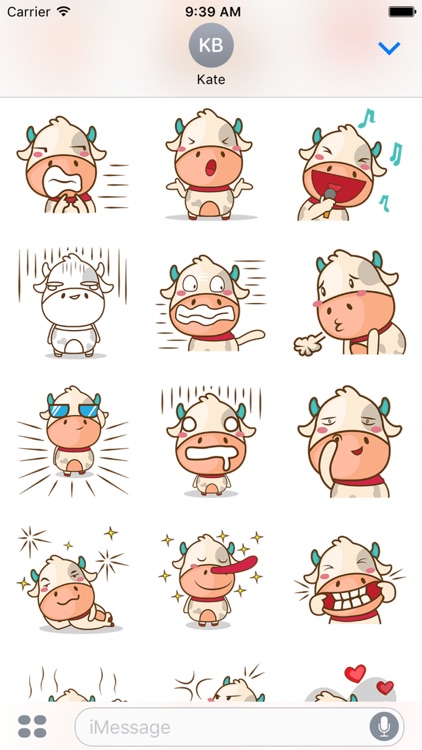 Moobee the chubby fat cow for iMessage Sticker