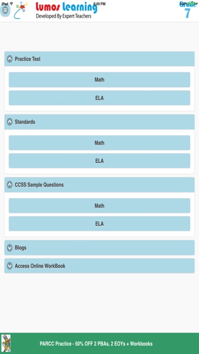 How to cancel & delete Math ELA Grade 7 - Common Core,PARCC,SBAC Practice from iphone & ipad 1