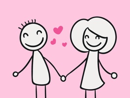 Stick-Figure Couple Stickers