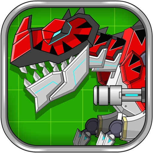 Red T-Rex Robot Dinosaur Icon