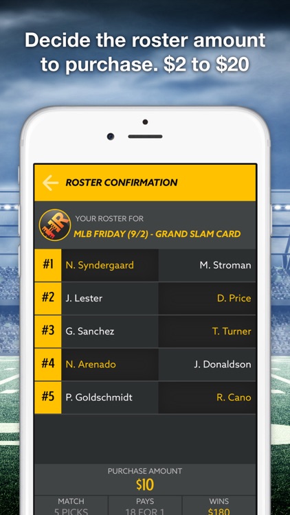 HotRoster Daily Fantasy Match-ups screenshot-4