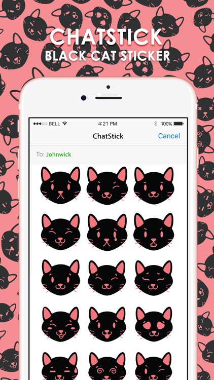 Black Cat Feeling Emotion Sticker for iMessage