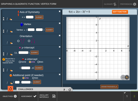 Graph Quad Func: Vertex Form screenshot 3