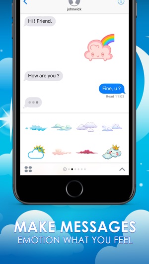 Cloud Sticker Emoji Keyboard Theme ChatStick(圖2)-速報App