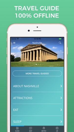 Nashville Travel Guide with Offline Stre