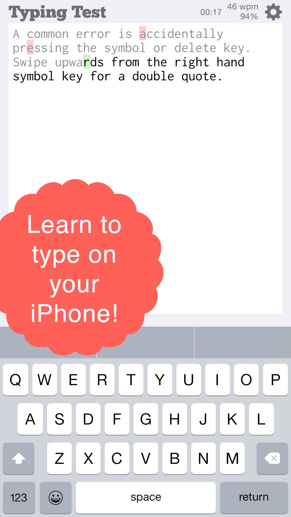TapTyping – typing trainer