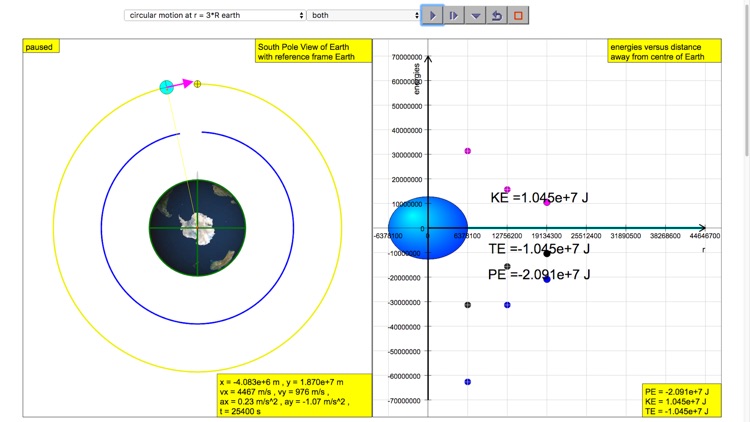 Newton Mountain Simulator E vs r