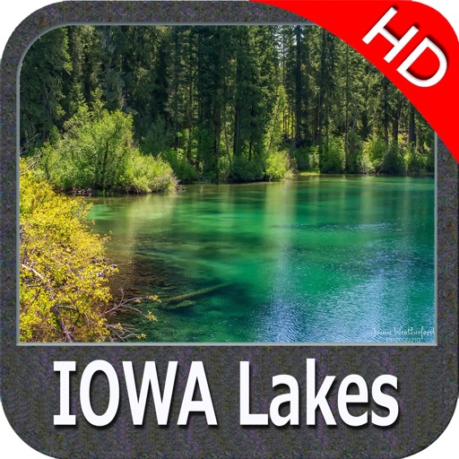 IOWA Lakes HD GPS tracker fishing spot Map offline icon
