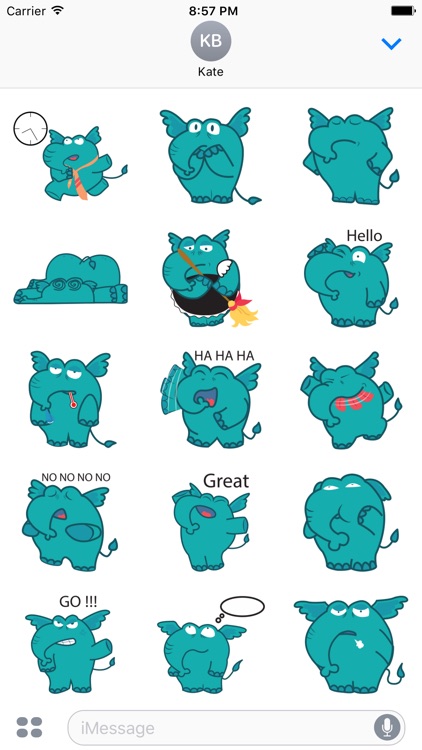 Manny the Cute Elephan Stickers for iMessage