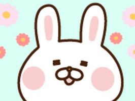 出っ歯うさぎのステッカーです。春に使える花見ステッカー入り。