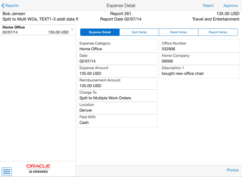 Expense Approval Tablet JDDE1 screenshot 2