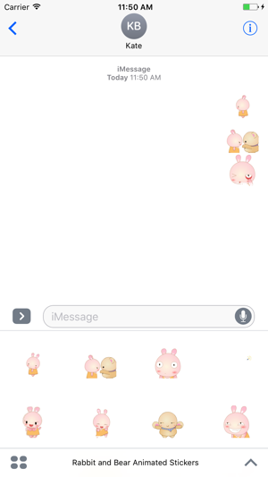 Animated Rabbit and Bear Stickers For iMessage(圖2)-速報App