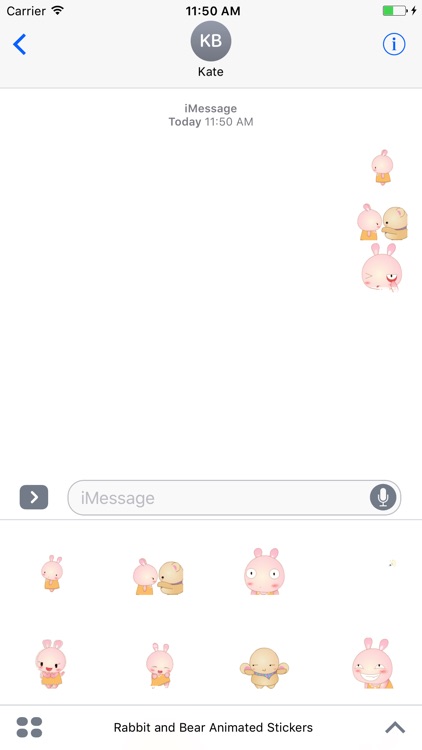 Animated Rabbit and Bear Stickers For iMessage screenshot-1