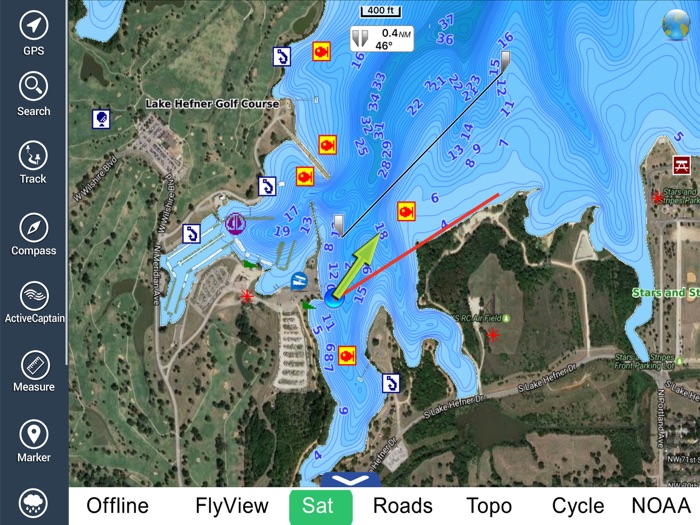 Oklahoma lakes - fishing Hd gps charts navigator