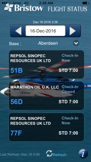 Bristow Flight Status